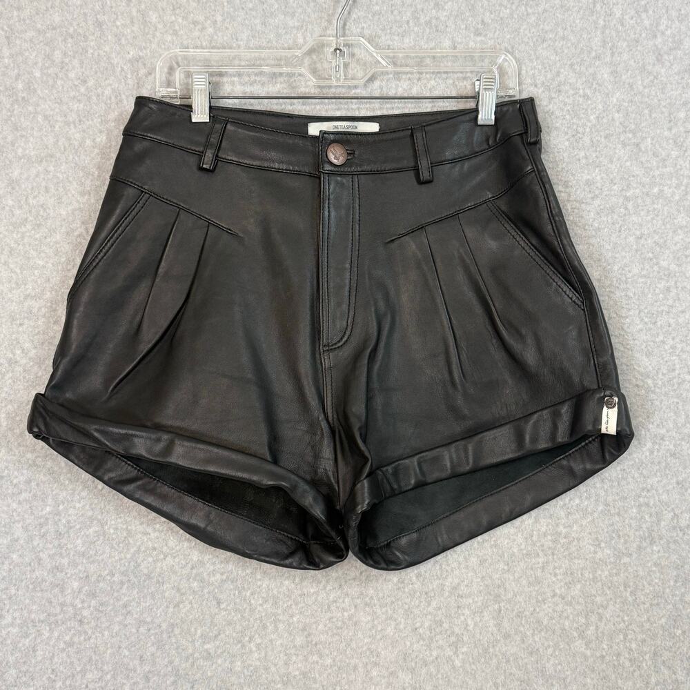 One Teaspoon Sheep Leather Streetwalkers Shorts Size L Festival Coquette Chic